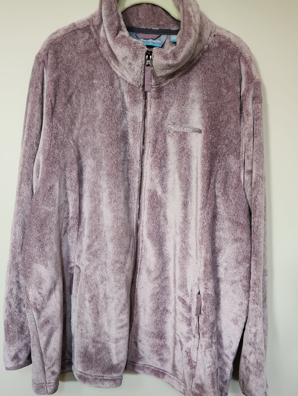 Free Country Women's Plush Full-Zip Jacket in Dusty Mauve Size 3X New